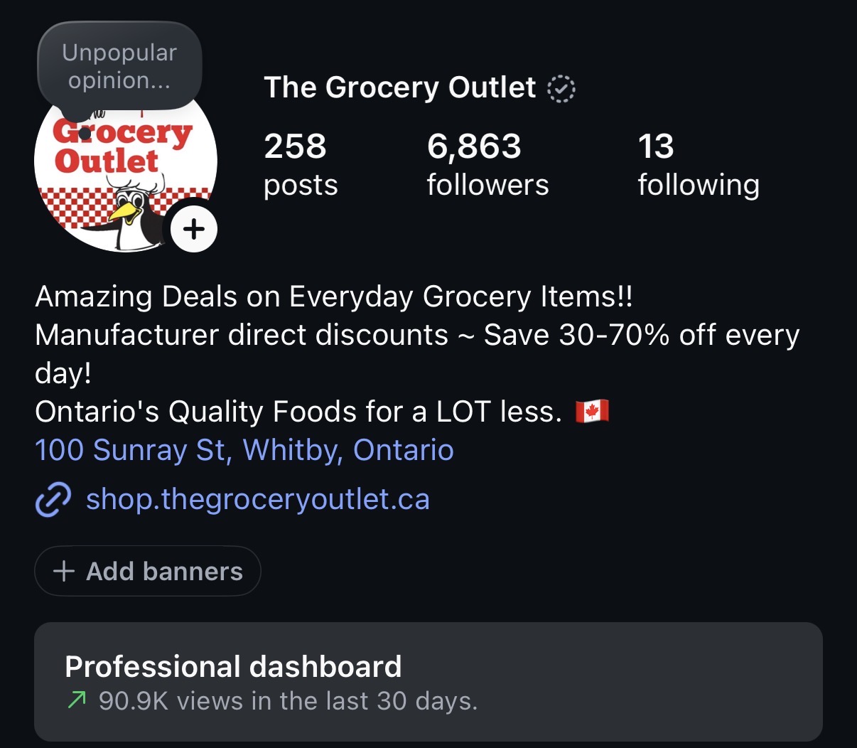 The Grocery Outlet on Instagram
