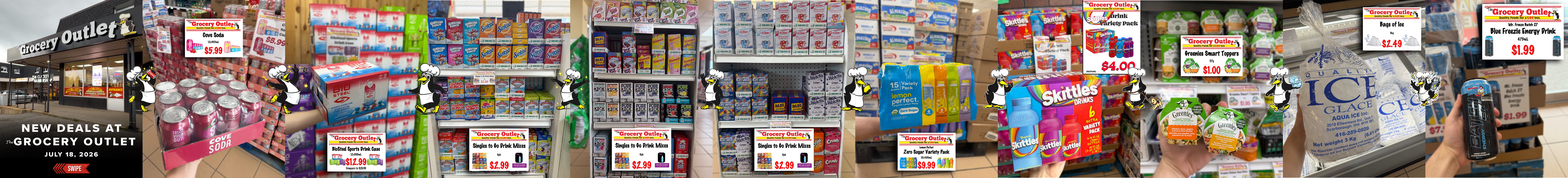 The Grocery Outlet weekly deals carousel — promotional post designs
